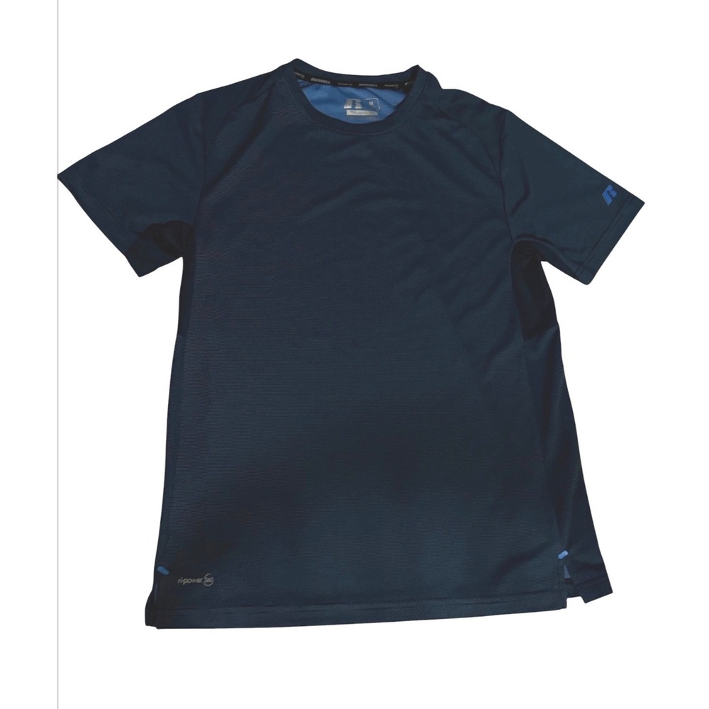 Russell Athletic Training T Shirt Mens Medium Navy Blue Excellent Dri Power 360
